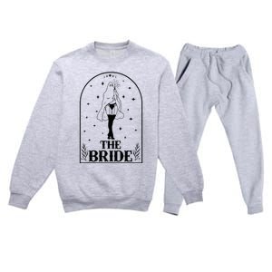 Ghost Bride Coven Witchy Gothic Wedding Bachelorette Party Premium Crewneck Sweatsuit Set