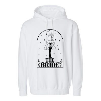 Ghost Bride Coven Witchy Gothic Wedding Bachelorette Party Garment-Dyed Fleece Hoodie