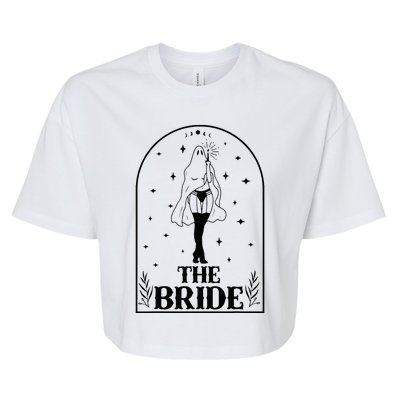 Ghost Bride Coven Witchy Gothic Wedding Bachelorette Party Bella+Canvas Jersey Crop Tee