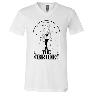 Ghost Bride Coven Witchy Gothic Wedding Bachelorette Party V-Neck T-Shirt