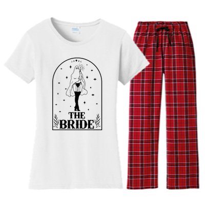 Ghost Bride Coven Witchy Gothic Wedding Bachelorette Party Women's Flannel Pajama Set