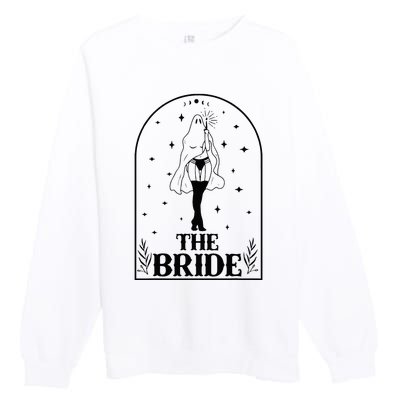 Ghost Bride Coven Witchy Gothic Wedding Bachelorette Party Premium Crewneck Sweatshirt