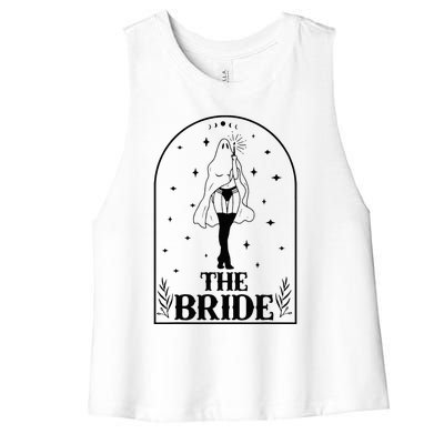 Ghost Bride Coven Witchy Gothic Wedding Bachelorette Party Women's Racerback Cropped Tank