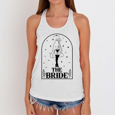 Ghost Bride Coven Witchy Gothic Wedding Bachelorette Party Women's Knotted Racerback Tank