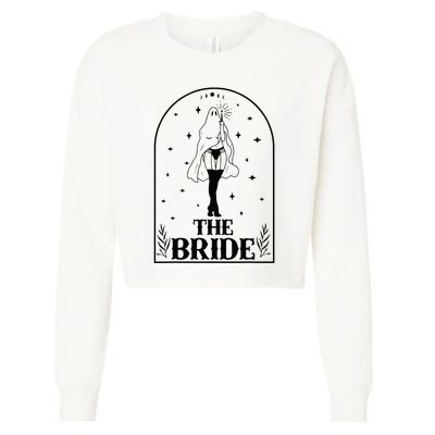 Ghost Bride Coven Witchy Gothic Wedding Bachelorette Party Cropped Pullover Crew