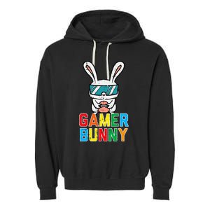 Gamer Bunny Cute Easter Video Game Gaming Garment-Dyed Fleece Hoodie