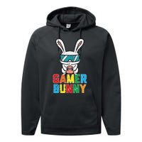 Gamer Bunny Cute Easter Video Game Gaming Performance Fleece Hoodie