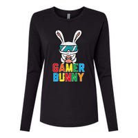 Gamer Bunny Cute Easter Video Game Gaming Womens Cotton Relaxed Long Sleeve T-Shirt