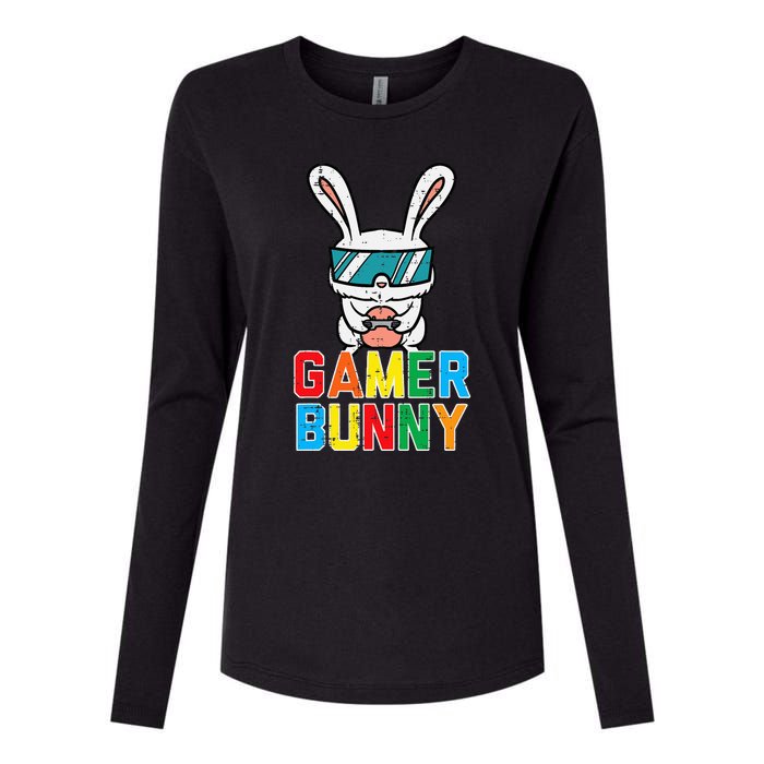 Gamer Bunny Cute Easter Video Game Gaming Womens Cotton Relaxed Long Sleeve T-Shirt