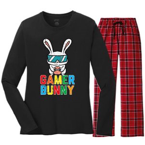 Gamer Bunny Cute Easter Video Game Gaming Women's Long Sleeve Flannel Pajama Set 