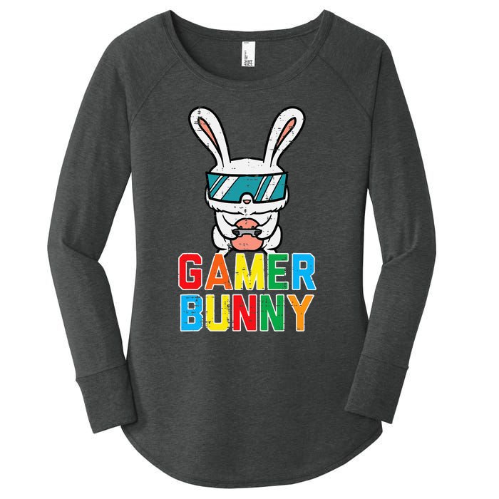 Gamer Bunny Cute Easter Video Game Gaming Women's Perfect Tri Tunic Long Sleeve Shirt