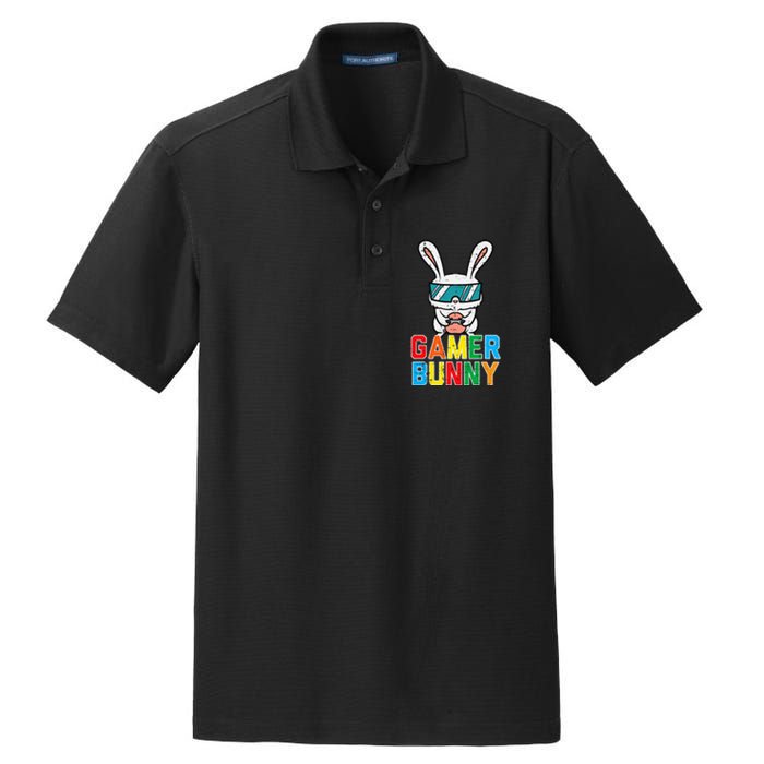 Gamer Bunny Cute Easter Video Game Gaming Dry Zone Grid Polo