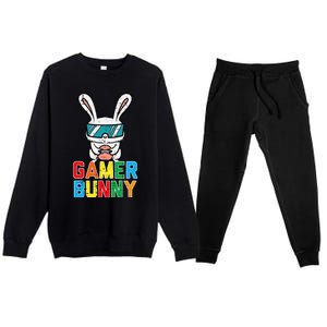 Gamer Bunny Cute Easter Video Game Gaming Premium Crewneck Sweatsuit Set