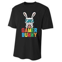 Gamer Bunny Cute Easter Video Game Gaming Performance Sprint T-Shirt