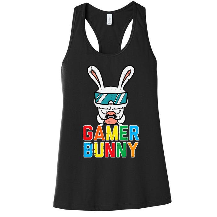 Gamer Bunny Cute Easter Video Game Gaming Women's Racerback Tank