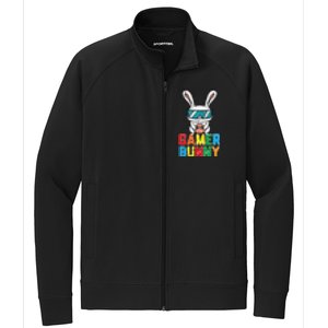 Gamer Bunny Cute Easter Video Game Gaming Stretch Full-Zip Cadet Jacket