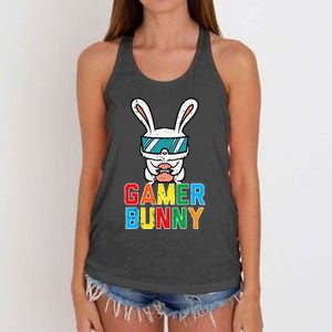 Gamer Bunny Cute Easter Video Game Gaming Women's Knotted Racerback Tank