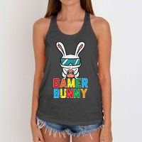 Gamer Bunny Cute Easter Video Game Gaming Women's Knotted Racerback Tank