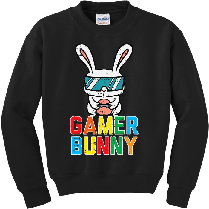 Gamer Bunny Cute Easter Video Game Gaming Kids Sweatshirt