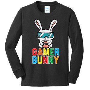 Gamer Bunny Cute Easter Video Game Gaming Kids Long Sleeve Shirt