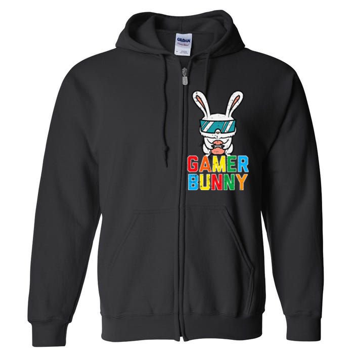 Gamer Bunny Cute Easter Video Game Gaming Full Zip Hoodie