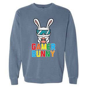 Gamer Bunny Cute Easter Video Game Gaming Garment-Dyed Sweatshirt