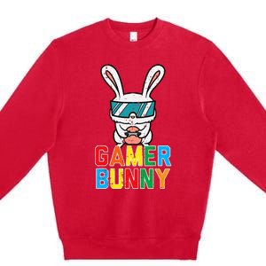 Gamer Bunny Cute Easter Video Game Gaming Premium Crewneck Sweatshirt