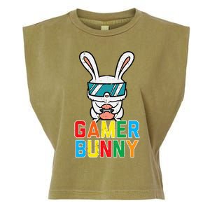 Gamer Bunny Cute Easter Video Game Gaming Garment-Dyed Women's Muscle Tee