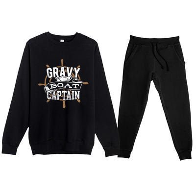 Gravy Boat Captain Great Gift Matelot Funny Gift Premium Crewneck Sweatsuit Set