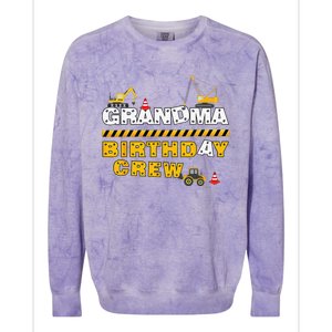 Grandma Birthday Crew Construction Family Birthday Party Colorblast Crewneck Sweatshirt