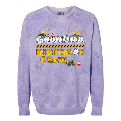 Grandma Birthday Crew Construction Family Birthday Party Colorblast Crewneck Sweatshirt