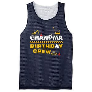 Grandma Birthday Crew Construction Family Birthday Party Mesh Reversible Basketball Jersey Tank