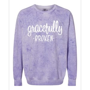 Gracefully Broken Christian Religious Grace Christmas Colorblast Crewneck Sweatshirt