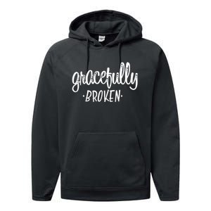 Gracefully Broken Christian Religious Grace Christmas Performance Fleece Hoodie