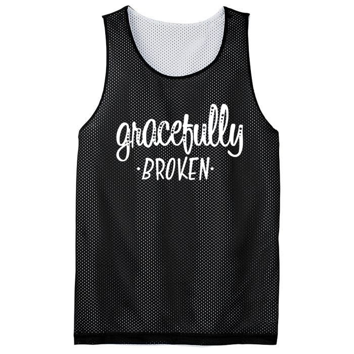 Gracefully Broken Christian Religious Grace Christmas Mesh Reversible Basketball Jersey Tank