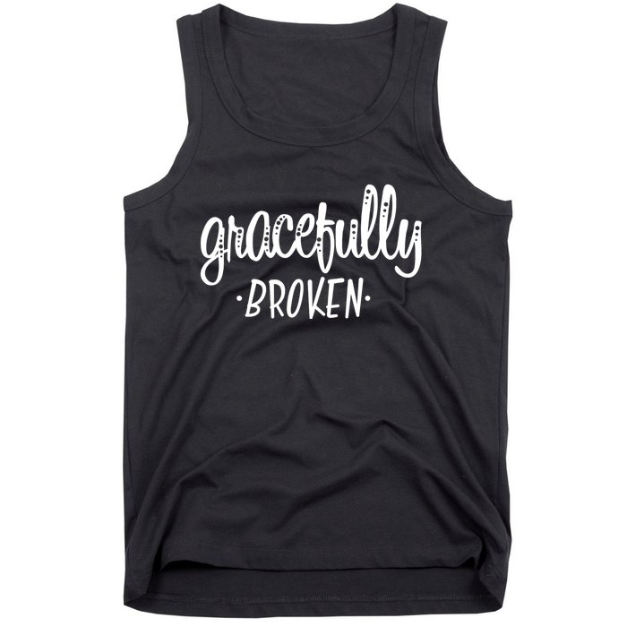 Gracefully Broken Christian Religious Grace Christmas Tank Top