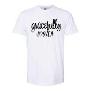 Gracefully Broken Christian Religious Grace Christmas Softstyle CVC T-Shirt