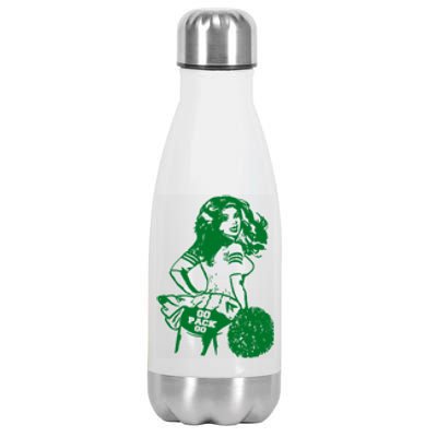 Green Bay Cheerleader Vintage Fan Wisconsin Stainless Steel Insulated Water Bottle