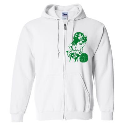 Green Bay Cheerleader Vintage Fan Wisconsin Full Zip Hoodie