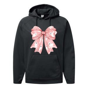 Ghost Bow Coquette Cute Halloween Costume Performance Fleece Hoodie