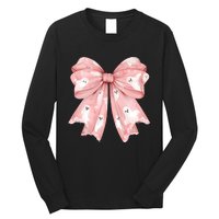 Ghost Bow Coquette Cute Halloween Costume Long Sleeve Shirt