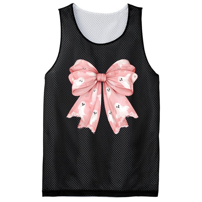 Ghost Bow Coquette Cute Halloween Costume Mesh Reversible Basketball Jersey Tank