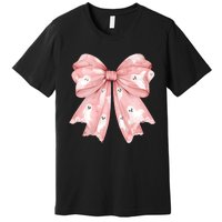 Ghost Bow Coquette Cute Halloween Costume Premium T-Shirt