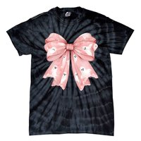 Ghost Bow Coquette Cute Halloween Costume Tie-Dye T-Shirt