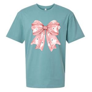 Ghost Bow Coquette Cute Halloween Costume Sueded Cloud Jersey T-Shirt