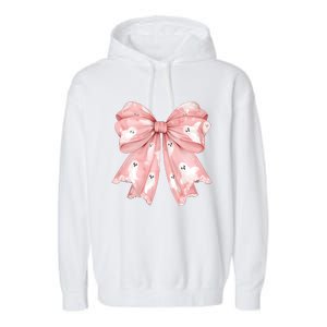 Ghost Bow Coquette Cute Halloween Costume Garment-Dyed Fleece Hoodie