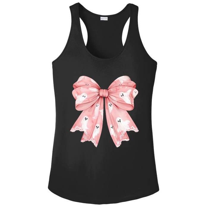 Ghost Bow Coquette Halloween Spooky Season Ladies PosiCharge Competitor Racerback Tank