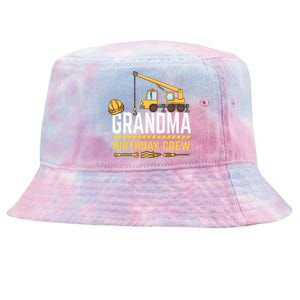 Grandma Birthday Crew Construction Birthday Tie-Dyed Bucket Hat