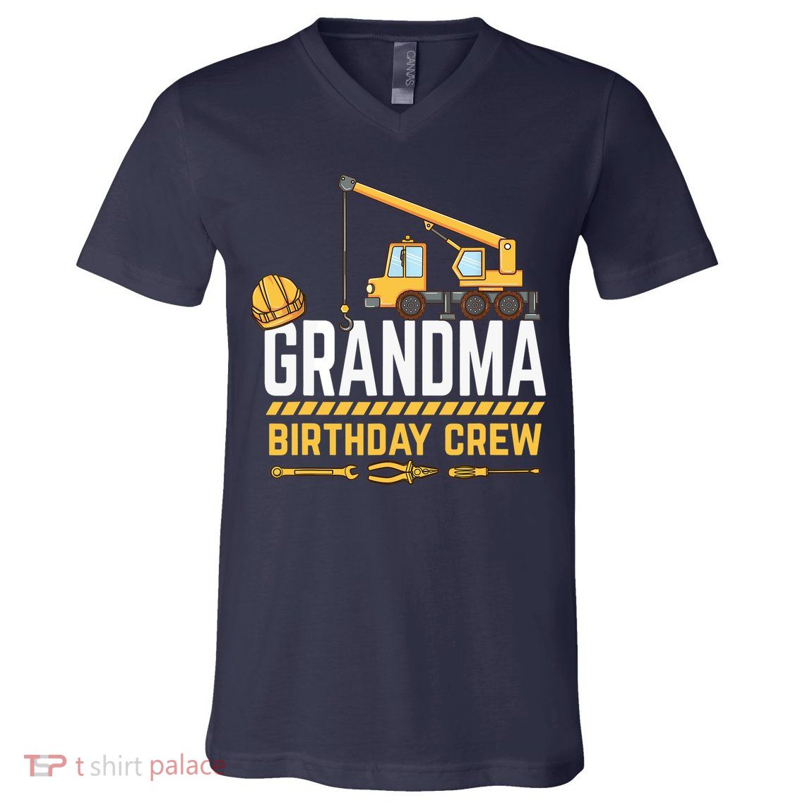 Grandma Birthday Crew Construction Birthday V-Neck T-Shirt