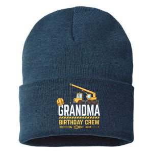 Grandma Birthday Crew Construction Birthday Sustainable Knit Beanie